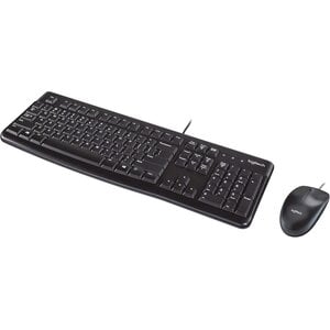 Combo teclado y mouse Logitech MK120 español USB, óptico 1000 dpi, negro