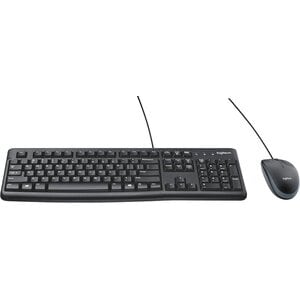 Combo teclado y mouse Logitech MK120 español USB, óptico 1000 dpi, negro