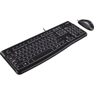 Combo teclado y mouse Logitech MK120 español USB, óptico 1000 dpi, negro