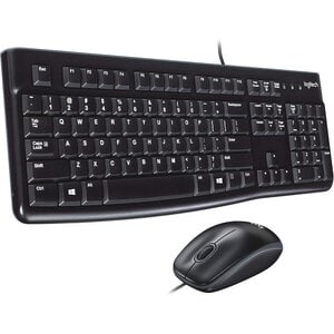 Combo teclado y mouse Logitech MK120 español USB, óptico 1000 dpi, negro