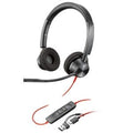 Auricular Poly Blackwire 3320 8X220AA, estéreo, USB-C, adaptador USB-C/A