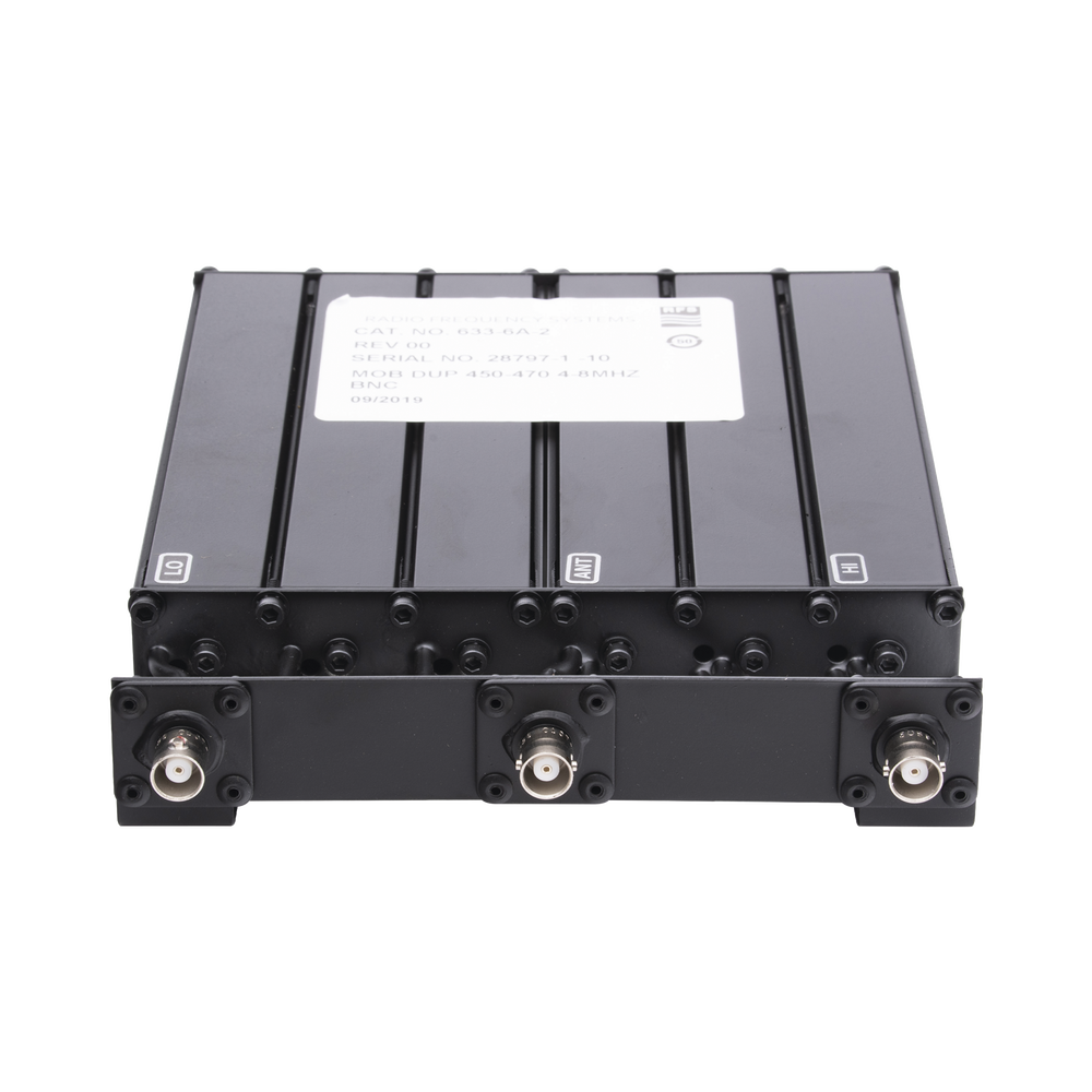 --Discontinued-Compact Band Rejection Duplexer, 450-470 MHz, 6 cavities, 50 Watt.