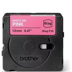 Cinta para etiquetas Brother P-touch BTAGP35 12mm x 4m removible rosa