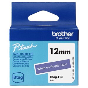 Cinta Brother BTAGF35 para etiquetas 12 mm x 4 m adhesivo removible violeta