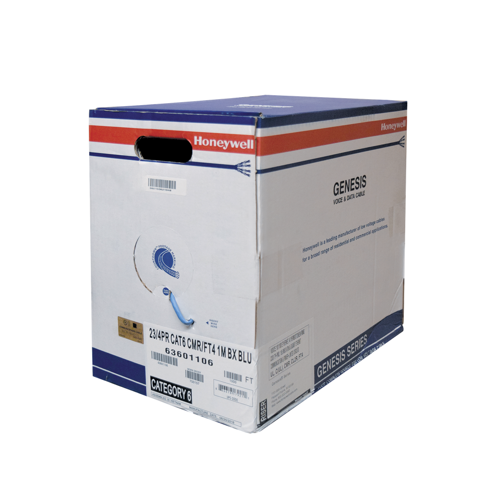 Bobina de cable de 305 metros, UTP Cat6 Riser, de color Azul, UL, CMR, probado a 350 Mhz, para aplicaciones de CCTV / redes de datos/ IP megapixel / control rs485