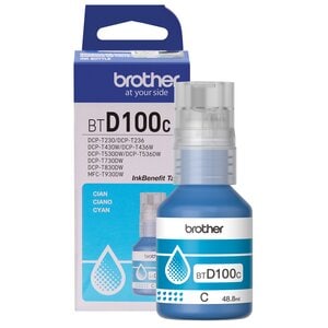 Botella de tinta Brother BTD100C cian, inyección, 48,8 ml