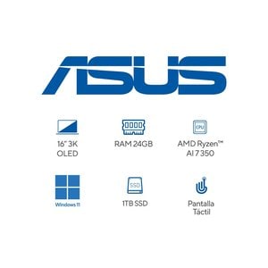 Portátil Asus 90NB1523-M00500 Zenbook S 16 Ryzen AI 7 350 24GB 1TB SSD