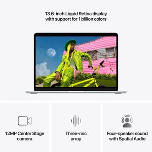 Portátil Apple MacBook Air MW0X3E/A 13.6", M4, 16GB, SSD 512GB