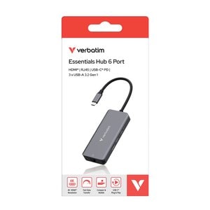 Hub USB-C Verbatim Essentials 32157 6 puertos, RJ45