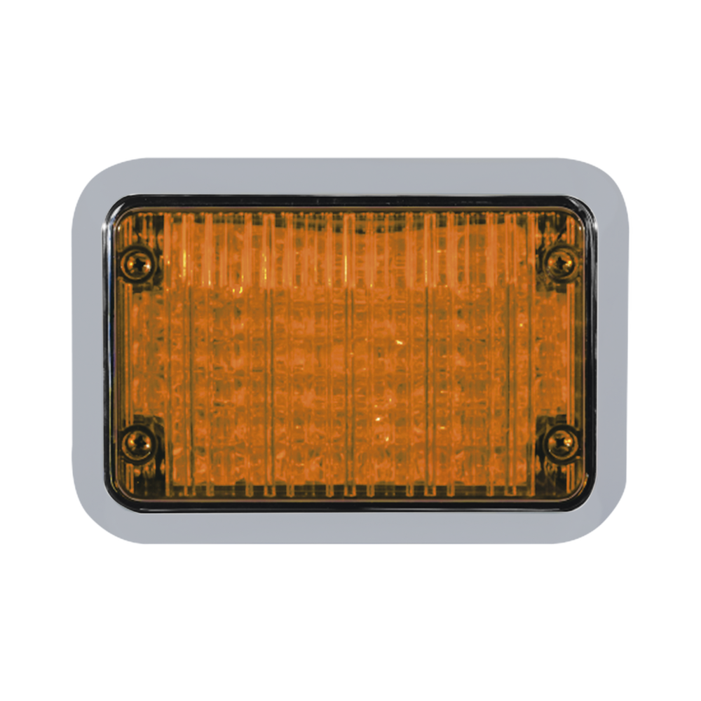 Luz perimetral LED ambar 4x6 con bisel