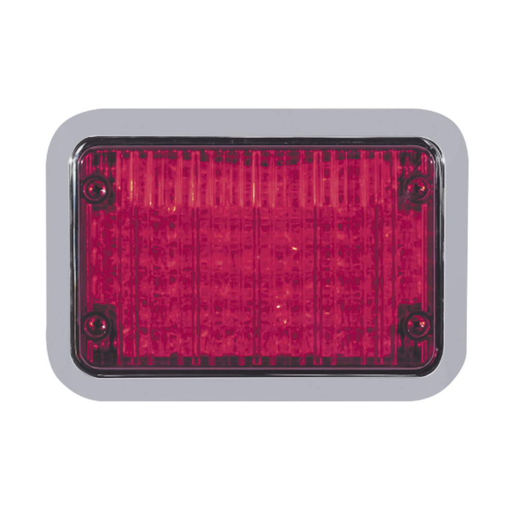 Luz perimetral LED roja 4x6 con bisel
