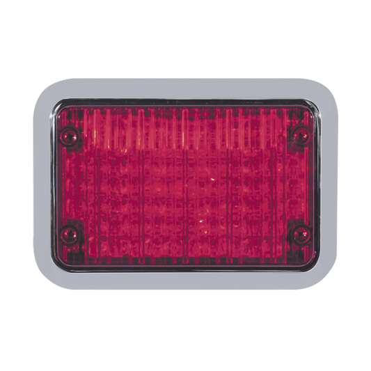 Luz perimetral LED roja 4x6 con bisel