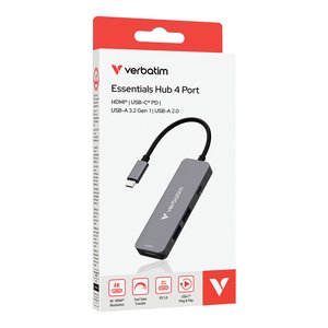 Hub USB-C Verbatim 32155 multiport, 4 puertos