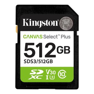 Tarjeta SDXC Kingston SDS3/512GB 512GB UHS-I U3 150MB/s lectura