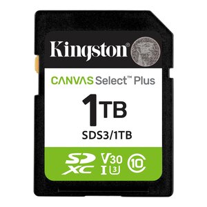 Tarjeta SDXC Kingston SDS3/1TB Canvas Select Plus 1TB, UHS-I U3, 150MB/s