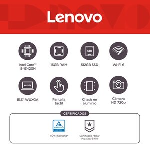 Portátil Lenovo IdeaPad Slim 3 83K100WKLM Core i5 16GB 512GB táctil