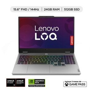 Portátil gamer Lenovo LOQ 15 83JG0088LM 24GB 512GB RTX 5050 8GB