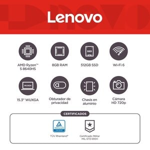Portátil Lenovo IdeaPad Slim 3 R5 8GB 512GB 15"