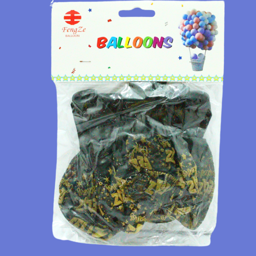 Globo ballons negro letras doradas "fel