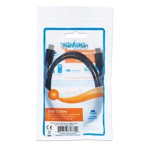 Cable Manhattan 353342 USB 2.0 Tipo-C a Tipo-C, 1 m, 60 W