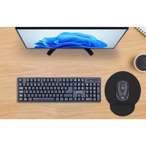Mouse pad Manhattan 434362 gel 240 x 200 mm reposamuñecas negro