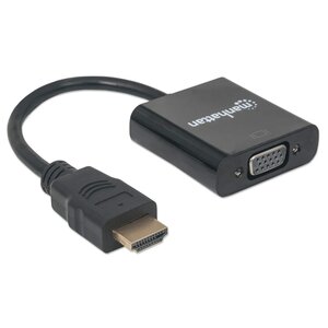 Conversor Manhattan 151467 HDMI macho a VGA hembra USB Micro-B opcional
