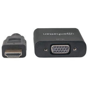 Conversor Manhattan 151467 HDMI macho a VGA hembra USB Micro-B opcional