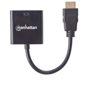 Conversor Manhattan 151467 HDMI macho a VGA hembra USB Micro-B opcional