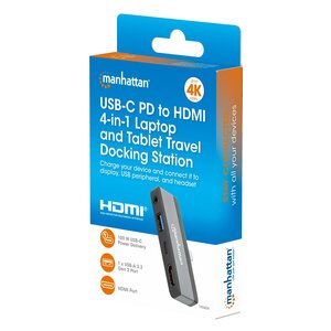 Docking Manhattan 190404 USB-C 4 en 1 HDMI 4K 30 Hz USB-A 10 Gbps