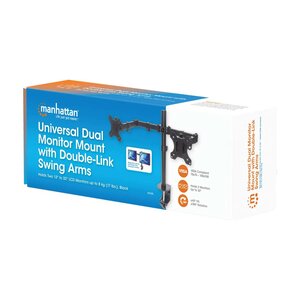 Soporte monitor Manhattan 461528 doble 13 a 32 pulgadas 8 kg articulado
