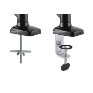 Soporte doble monitor Manhattan 462501 Gas-Spring 17 a 32 pulgadas 9 kg