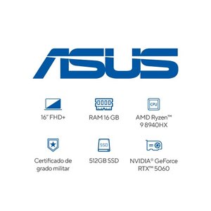 Portátil Asus TUF Gaming A16 FA608PM-TU134 Ryzen 9 8940HX, 16 GB, 512 GB SSD