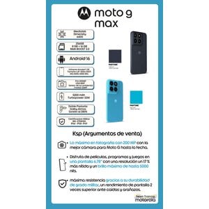 Celular Motorola Moto G Max PBBR0010CO 8GB, 256GB, Blue Atoll