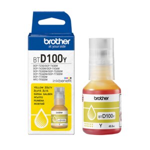 Botella de tinta Brother BTD100Y BTD100YMEX original para inkjet