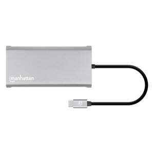 Docking Manhattan 130660 Usb-C 12 en 1, 3 Hdmi 4K, carga 100 W