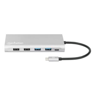 Docking Manhattan 130660 Usb-C 12 en 1, 3 Hdmi 4K, carga 100 W