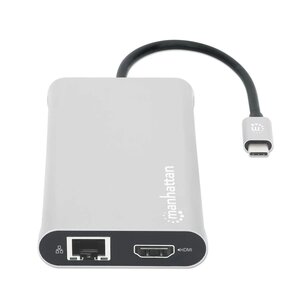 Docking Manhattan 130660 Usb-C 12 en 1, 3 Hdmi 4K, carga 100 W
