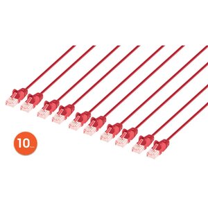 Pack cables patch Cat6 Intellinet 744829 0.9 m, 10G, rojo