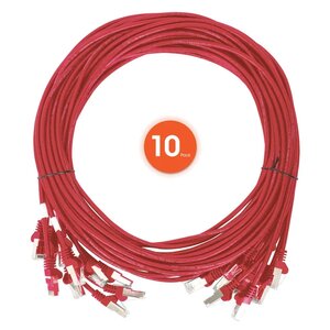 Pack cables patch Cat6 Intellinet 744850 3.0 m, 10G, rojo