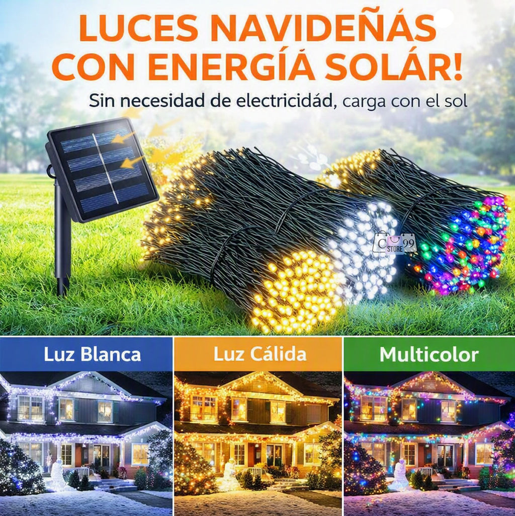 Luces Lineales Cable verde 200 Led Solar