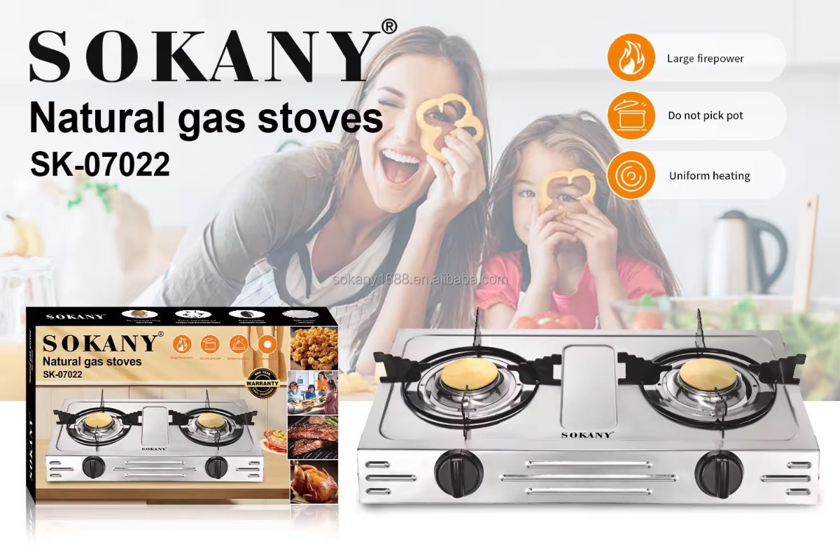 Estufa 2 puestos Sokany