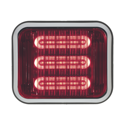  Luz perimetral LED PriZm ™ II de 7x9 con bisel, lente y LED de color rojo