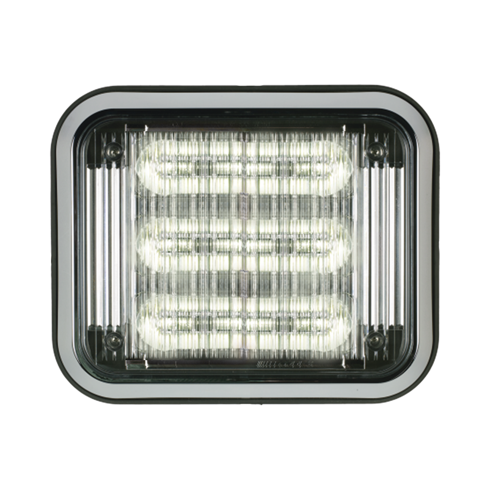 Luz perimetral led prizm  II de 7x9 con bisel, lente de color y ref 8, ambar