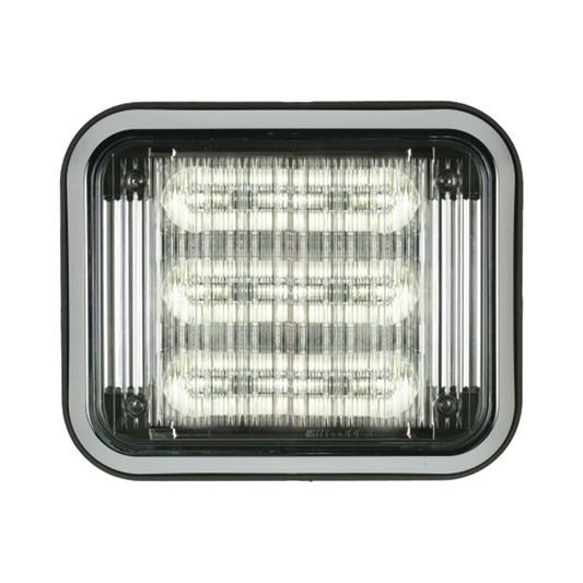 Luz perimetral led prizm  II de 7x9 con bisel, lente de color y ref 8, ambar