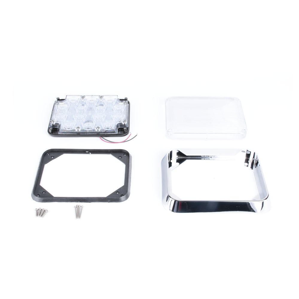 Clear LED perimeter light 7x9 with white bezel