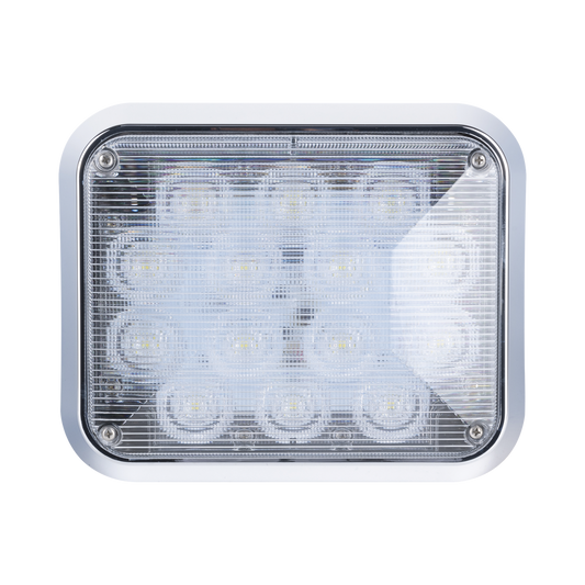 Luz perimetral LED claro 7x9 con bisel color blanco