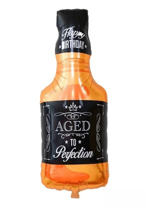 Globo metalizado botella aged happy bir