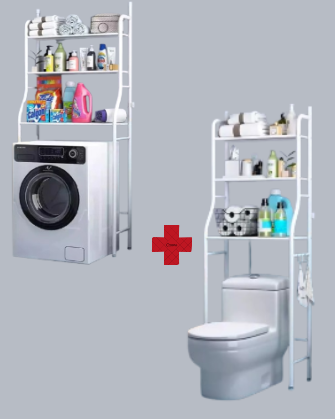 Combo organizador baño + lavadora