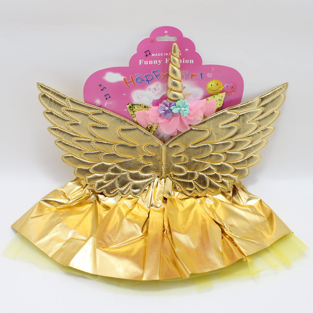 Tutu dorado con alas doradas de Pegaso