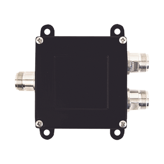 Separador TAP -7 dB con rango de frecuencia de 700 a 2500 MHz. Ideal para separar las antenas a diferentes longitudes de cable coaxial. 50 Ohm. Conectores N Hembra.